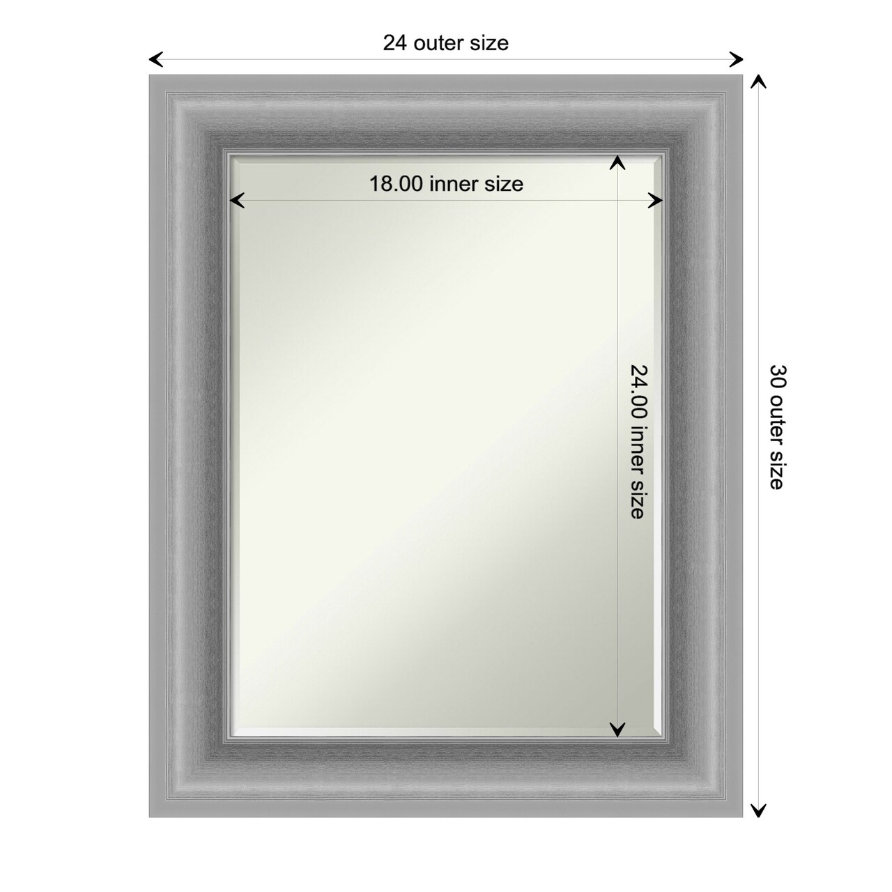 Petite Bevel Wall Mirror, Peak Polished Nickel Frame